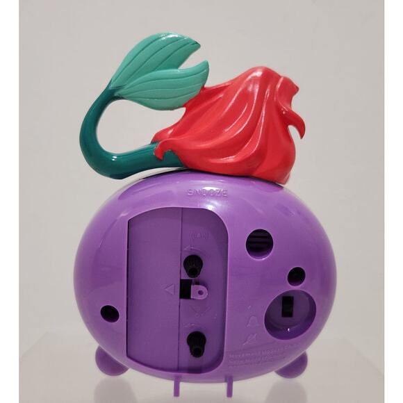 Vintage Disney The Little Mermaid Clock With Snooze Alarm Ariel Flounder Tested - Picture 6 of 15